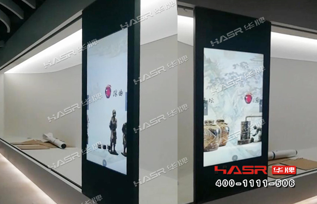 蓝讯70寸滑轨屏透明屏应用于西安研究所多媒体展厅